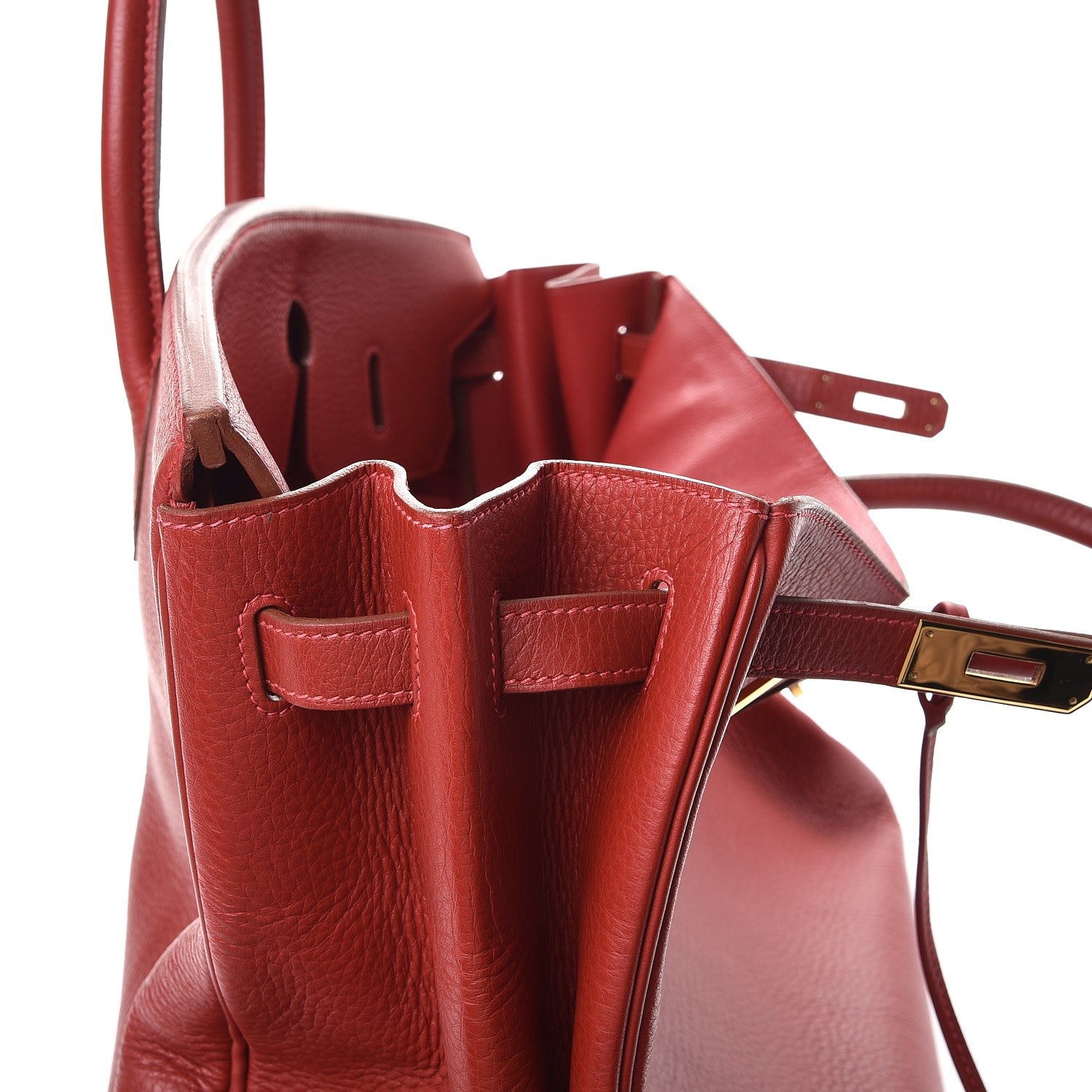 Hermes Taurillon Clemence Birkin 40 Rouge Casaque 15 of 46