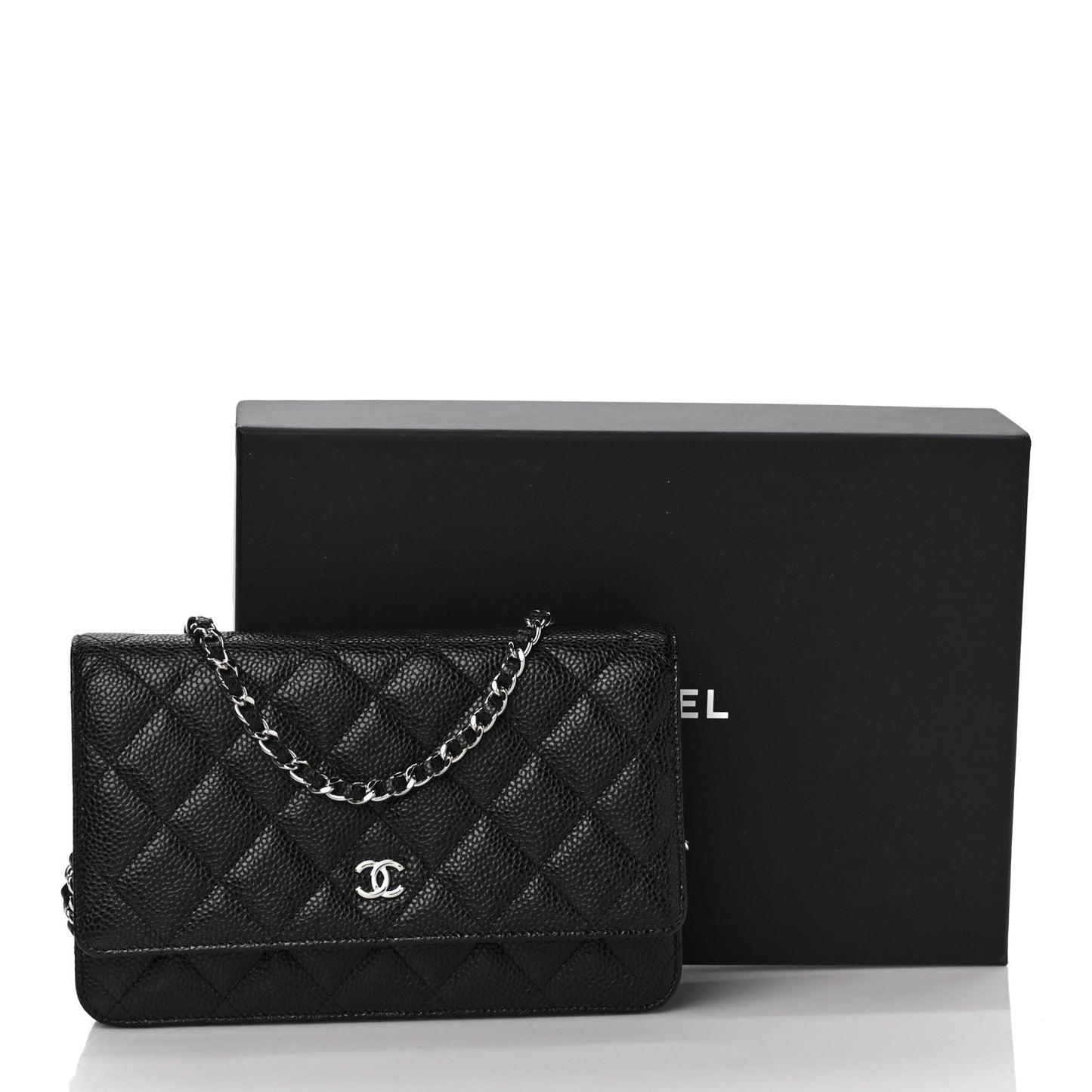 Caviar Quilted Wallet On Chain WOC Black