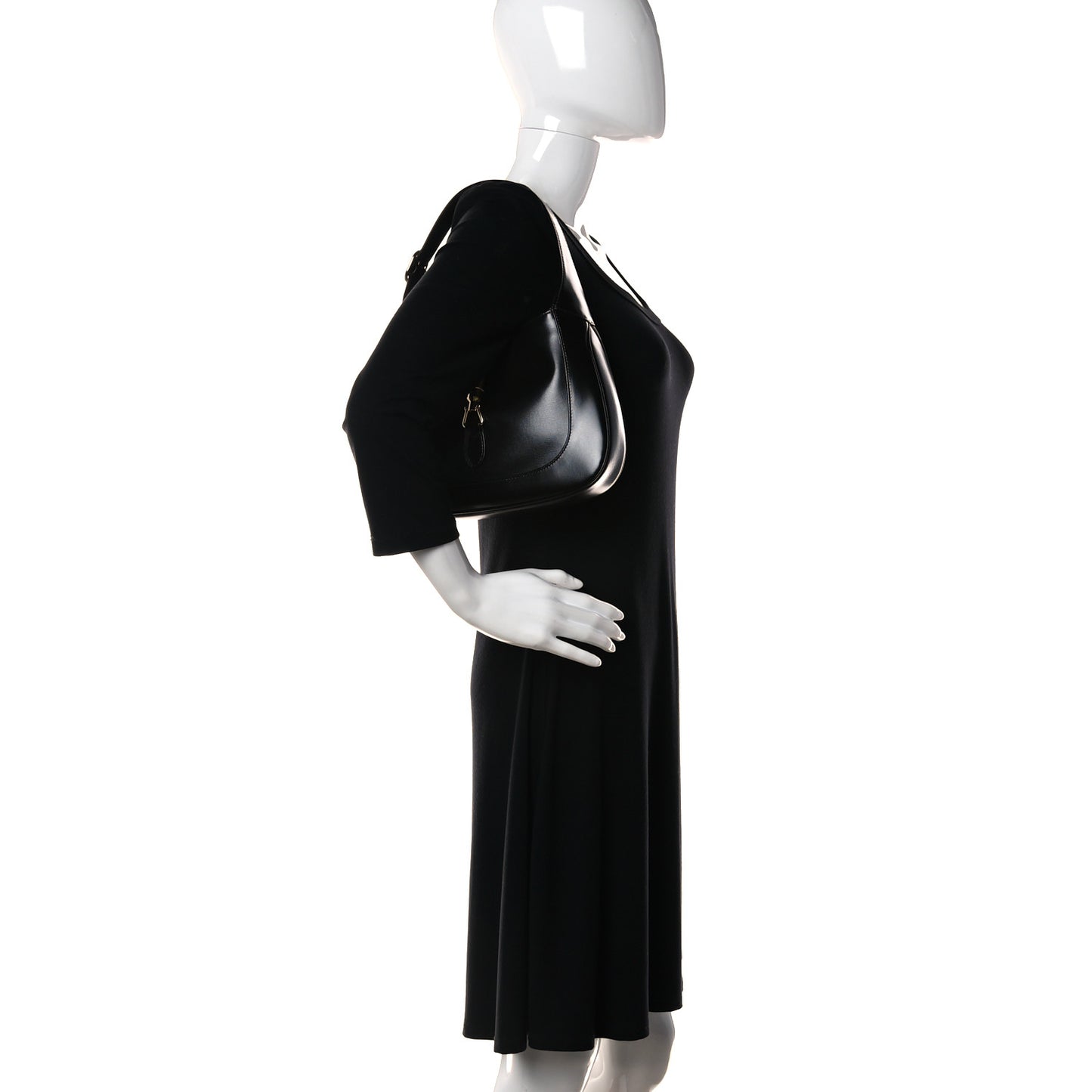Boarded Dyana Lux Calfskin Small Jackie 1961 Hobo Black