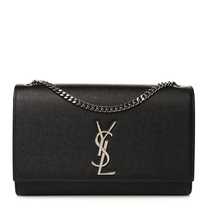Saint Laurent Grain De Poudre Medium Classic Monogram Kate Satchel Black 1 of 8