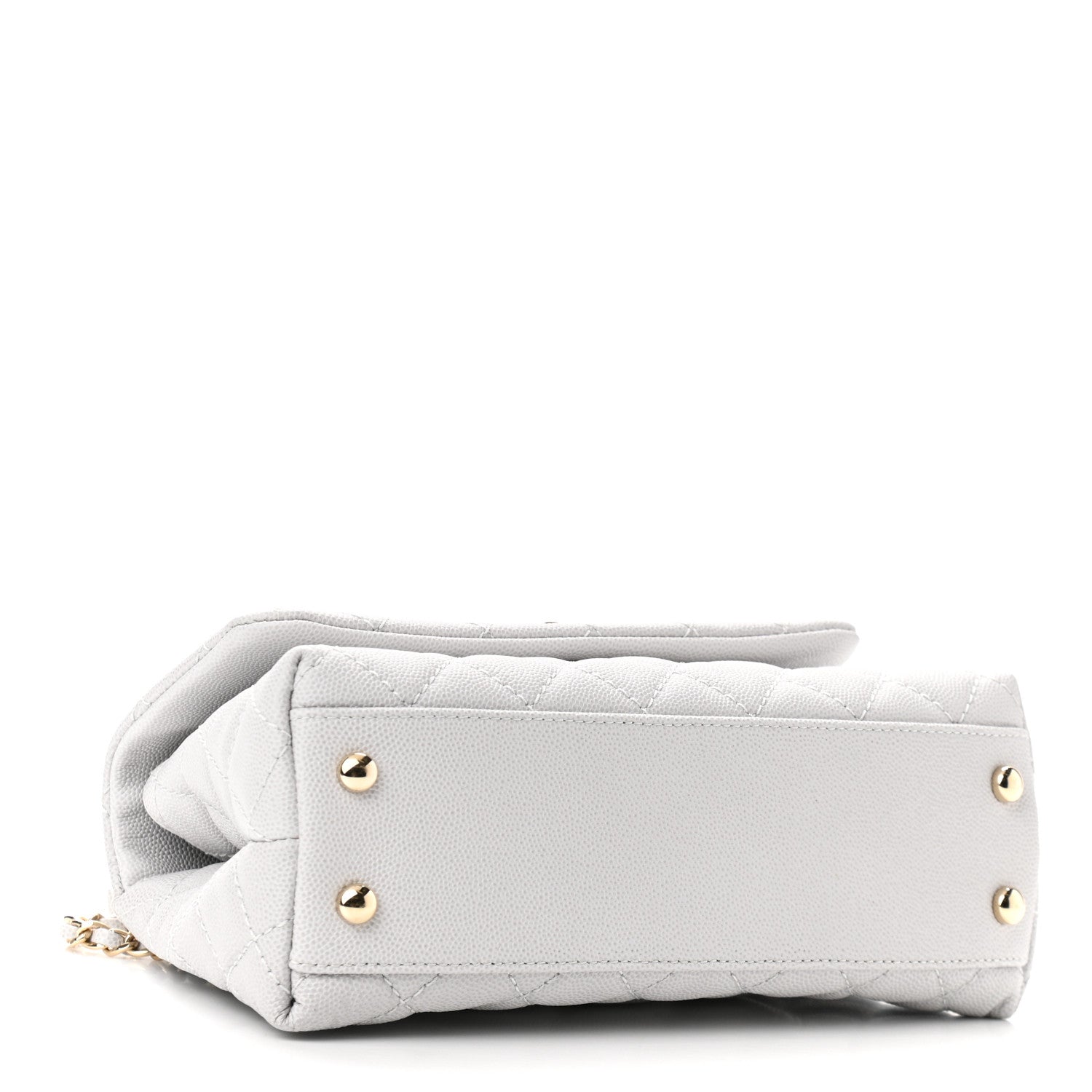 Chanel Caviar Quilted Mini Coco Handle Flap Light Grey 4 of 10