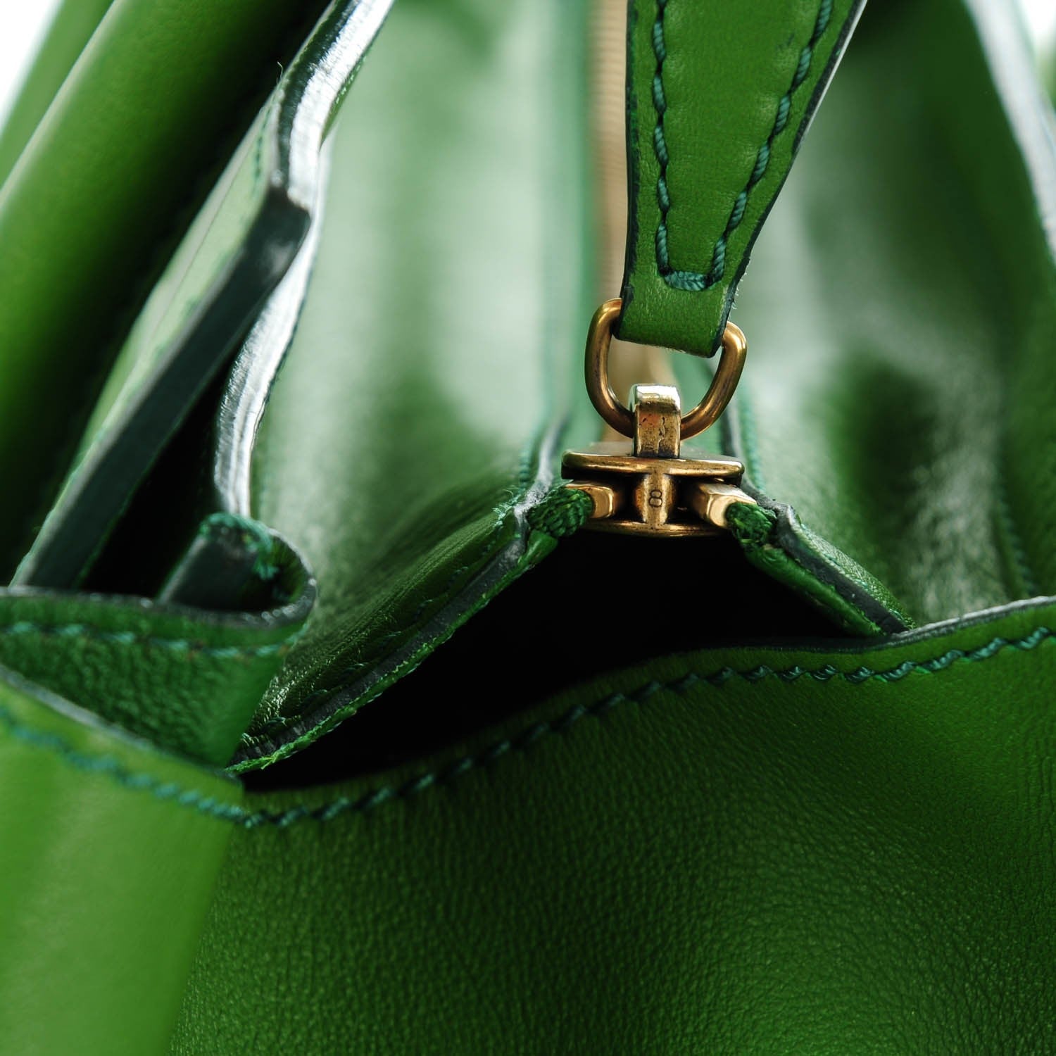 Celine Smooth Calfskin Mini Luggage Green 5 of 8