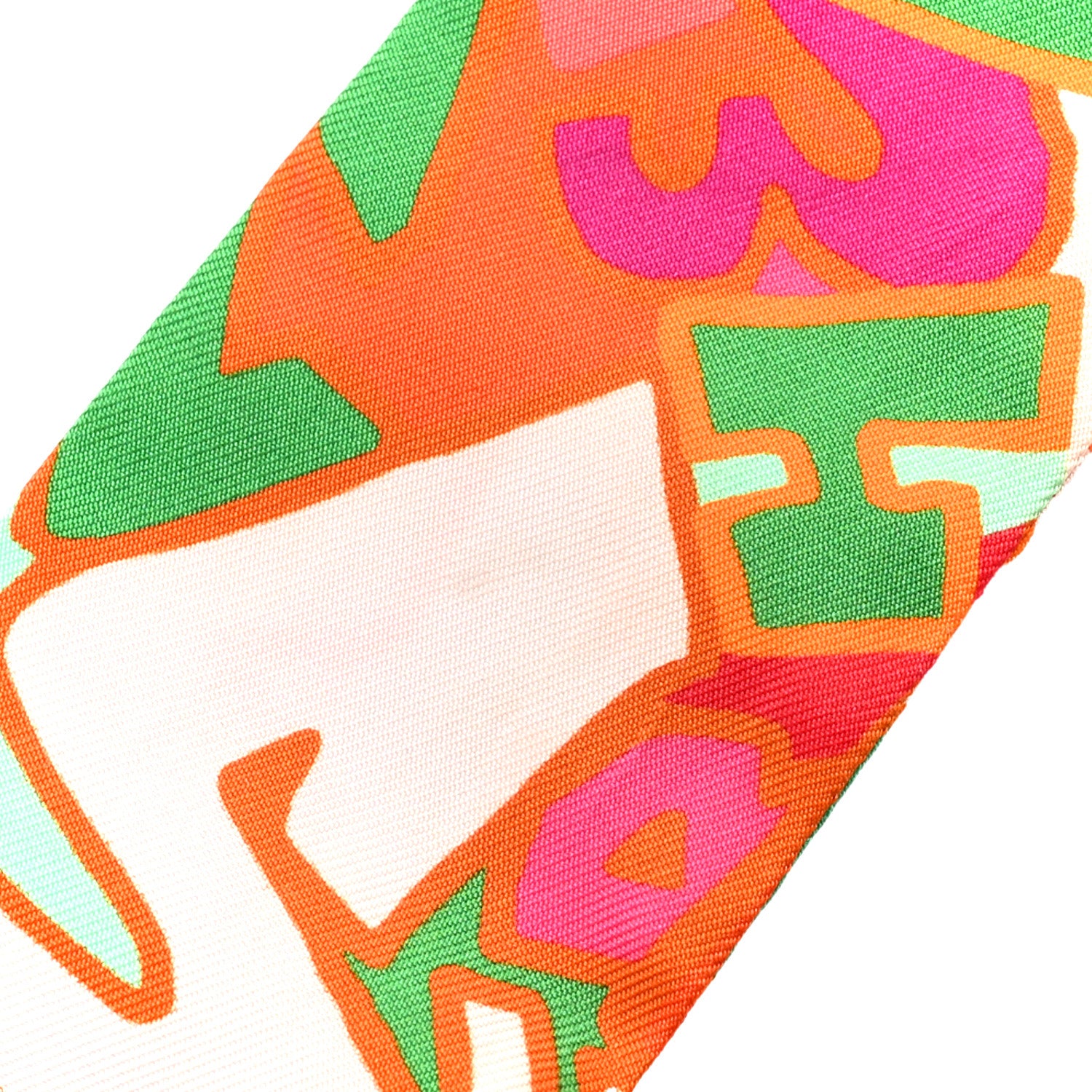 Hermes Silk Graff Graffiti Twilly Fuchsia Orange Vert 1885563
