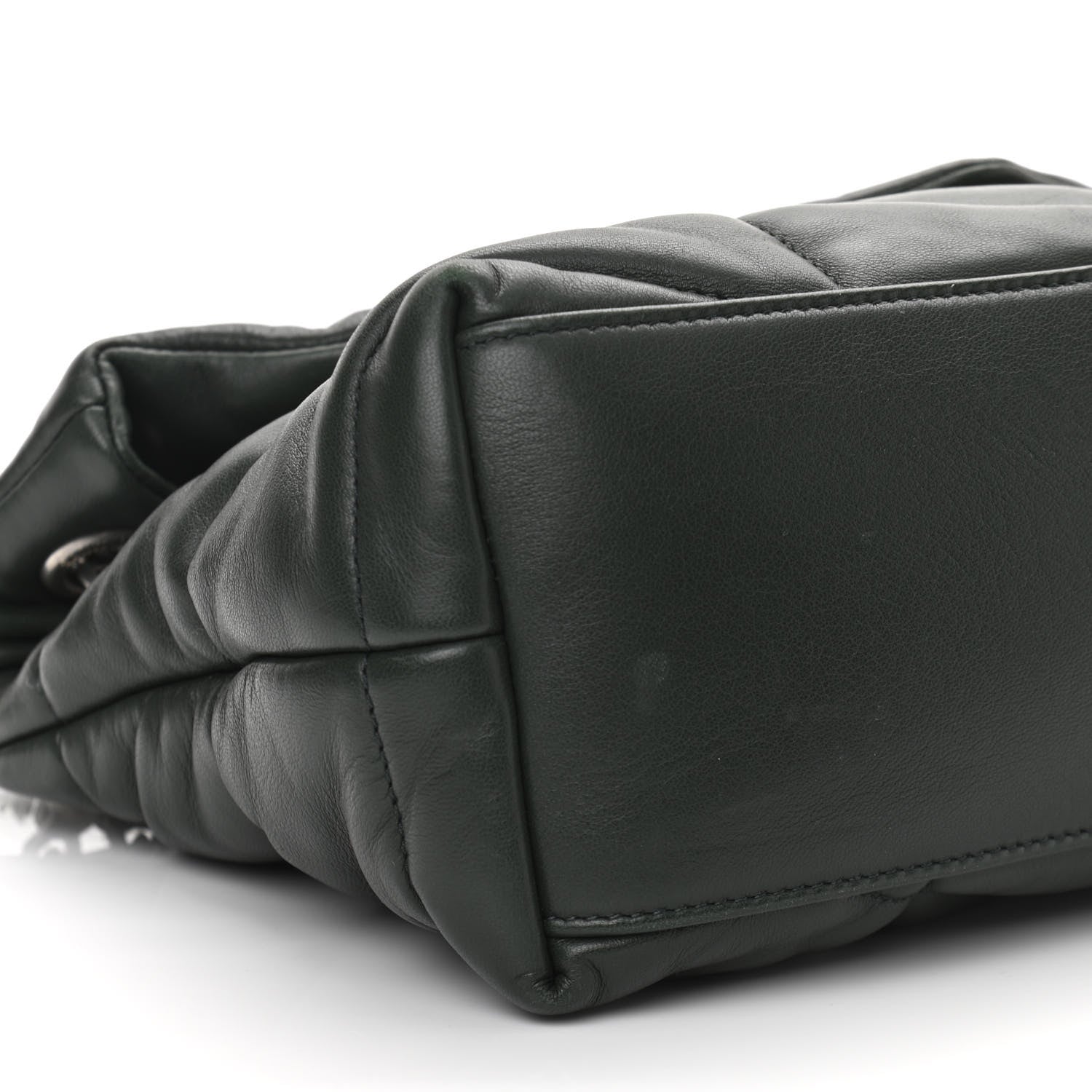Saint Laurent Lambskin Quilted Small Loulou Puffer Monogram Chain Satchel Concrete 9 of 13
