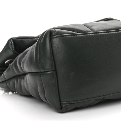 Saint Laurent Lambskin Quilted Small Loulou Puffer Monogram Chain Satchel Concrete 9 of 13