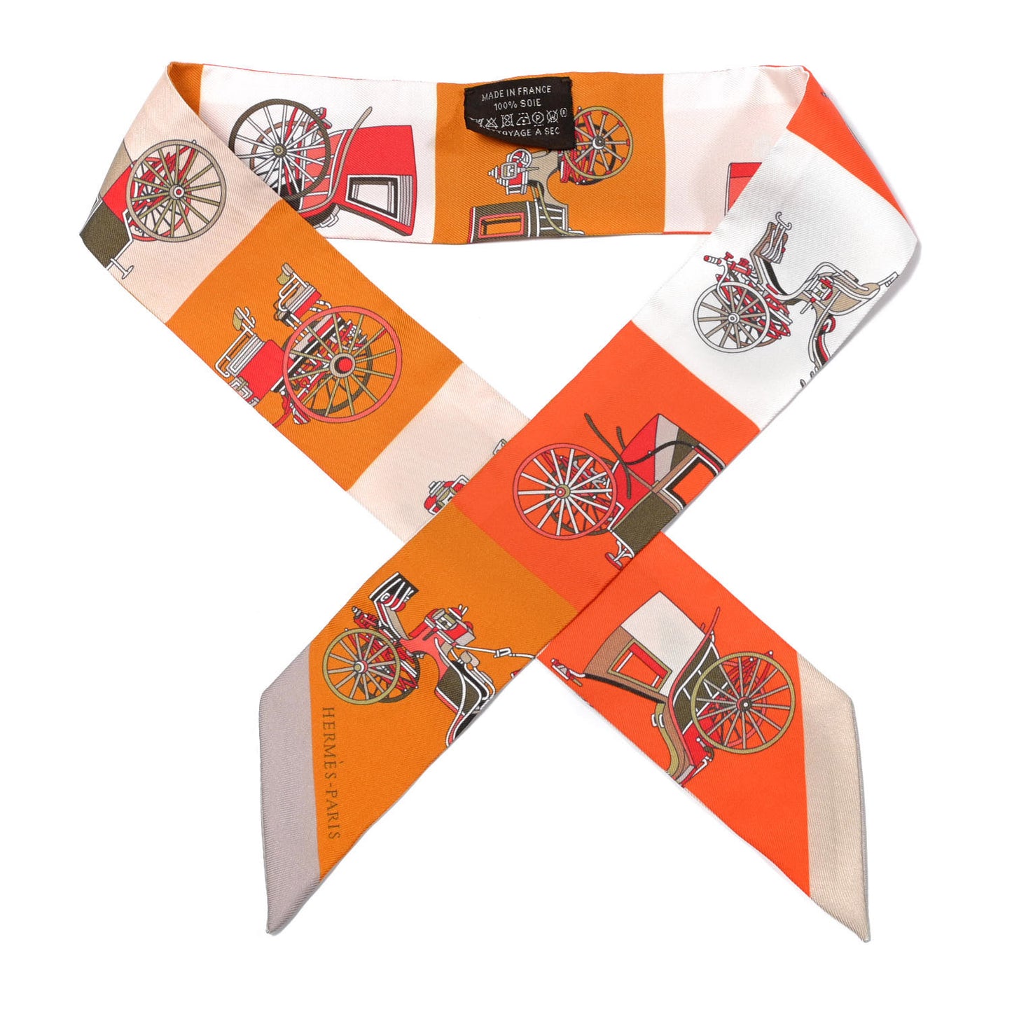 Silk Les Voitures Exquises Twilly Orange Beige Kaki