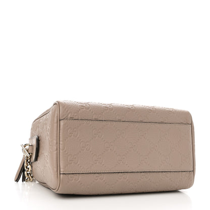 Gucci GG Grainy Calfskin Emblem Small Top Handle Bag Taupe 4 of 10