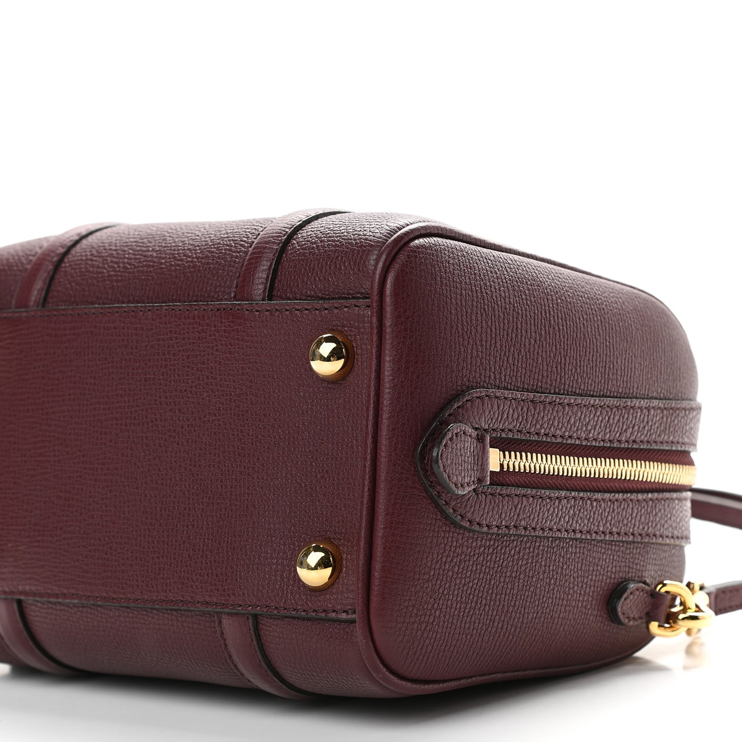 Derby Calfskin Small Alchester Bowling Bag Mahogany Red