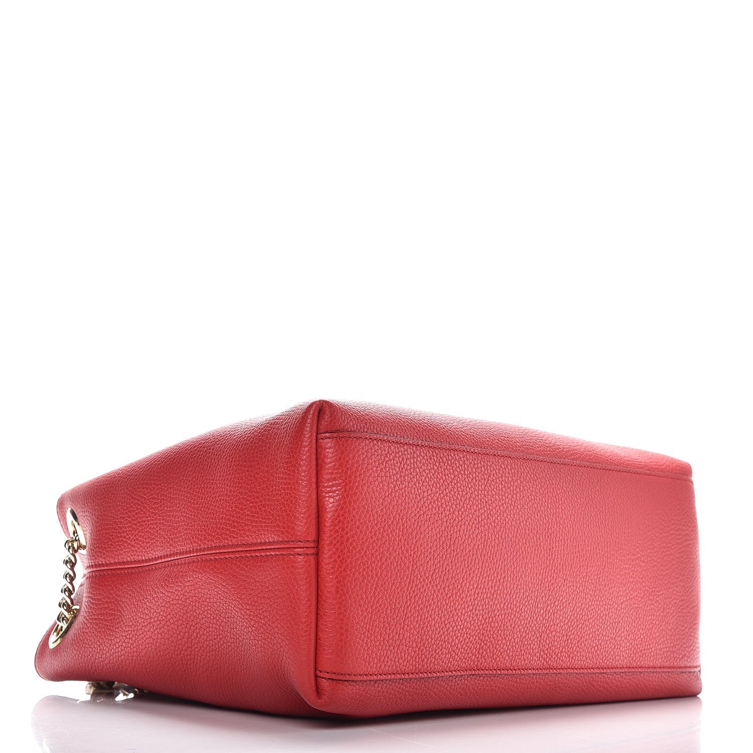 Gucci Pebbled Calfskin Medium Soho Chain Shoulder Bag Tabasco Red 4 of 9
