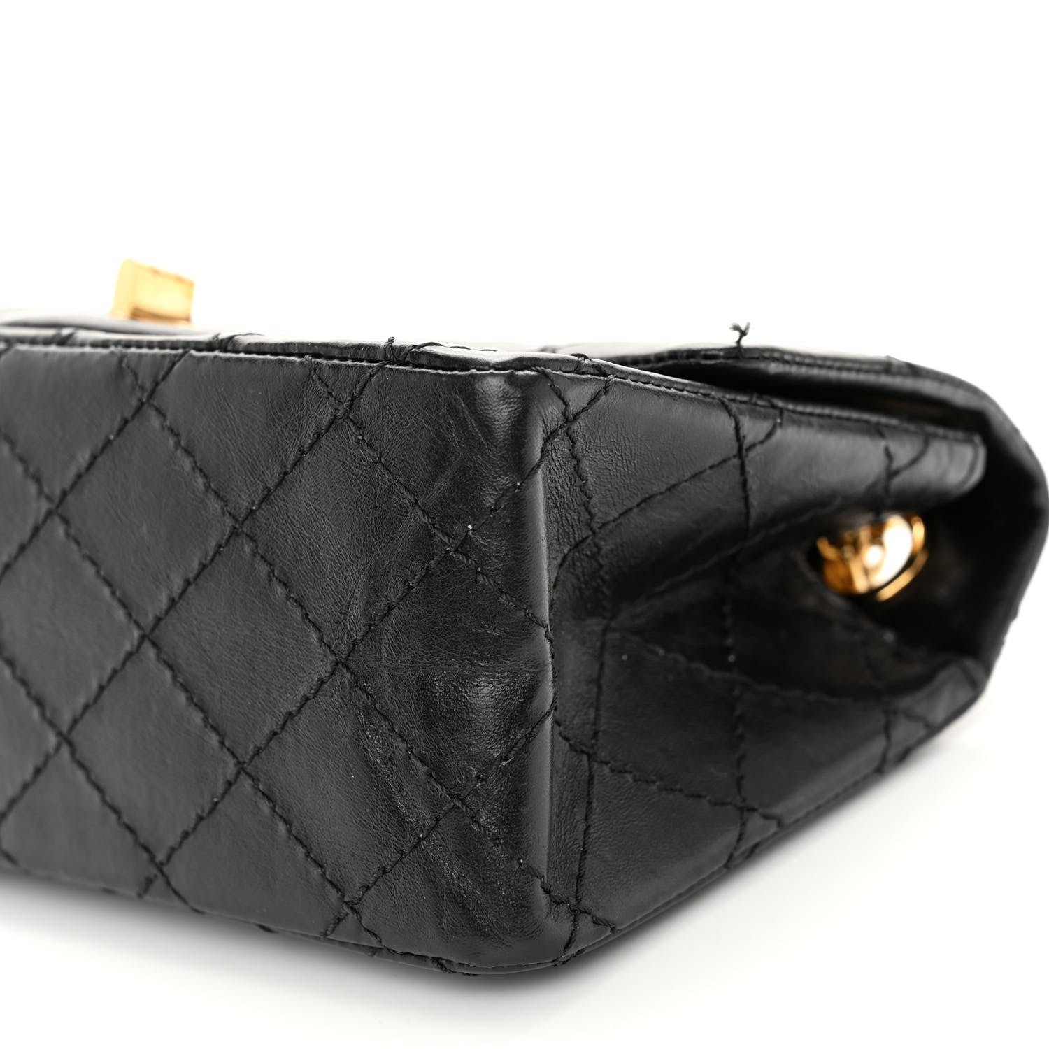 Chanel Aged Calfskin Quilted 2.55 Reissue Mini Flap Black 9 of 11