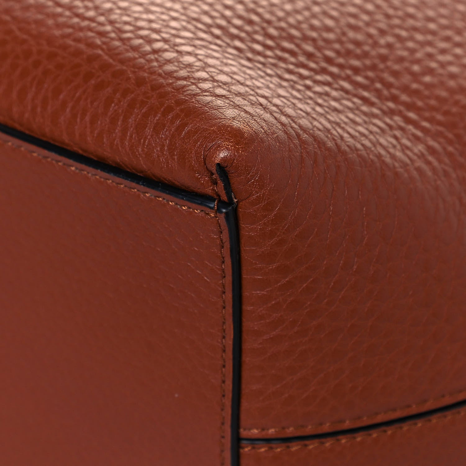Valentino Garavani Grained Calfskin Rockstud Shoulder Tote Bright Cognac 11 of 14