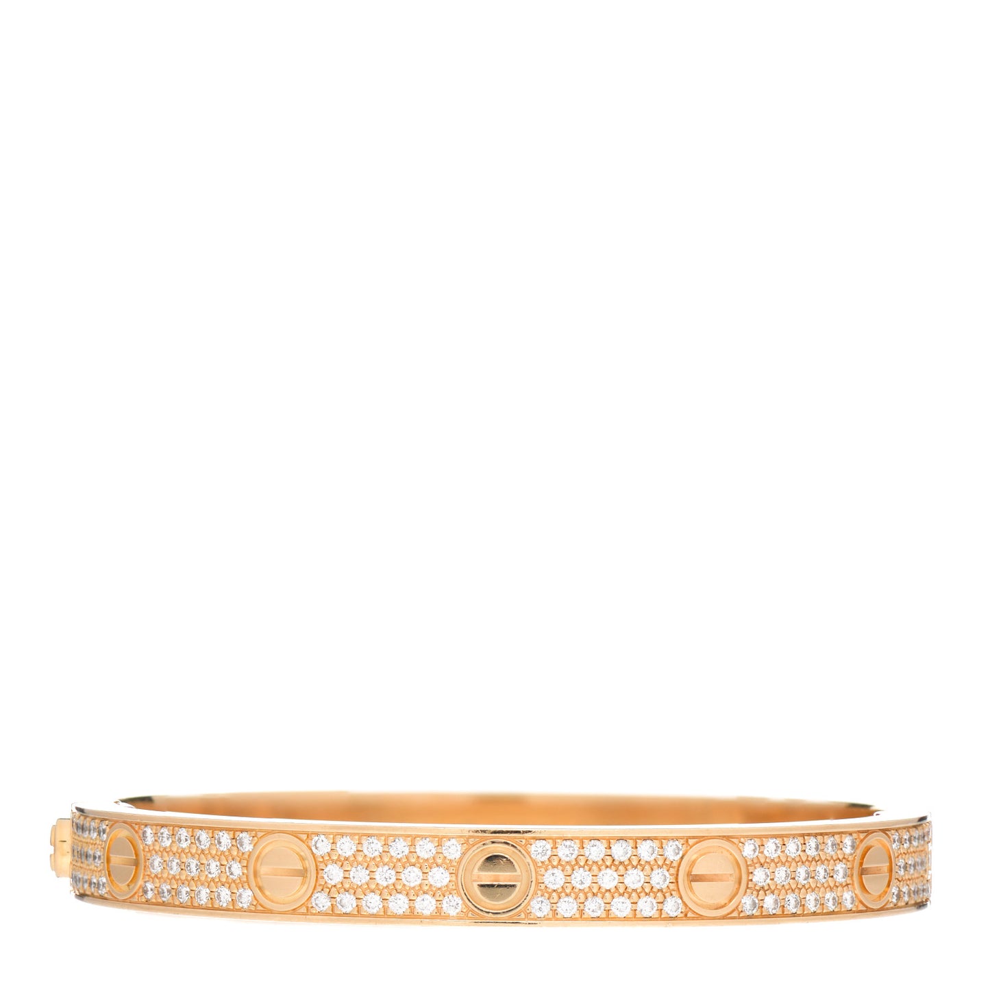 18K Yellow Gold Diamond LOVE Paved Bracelet 17