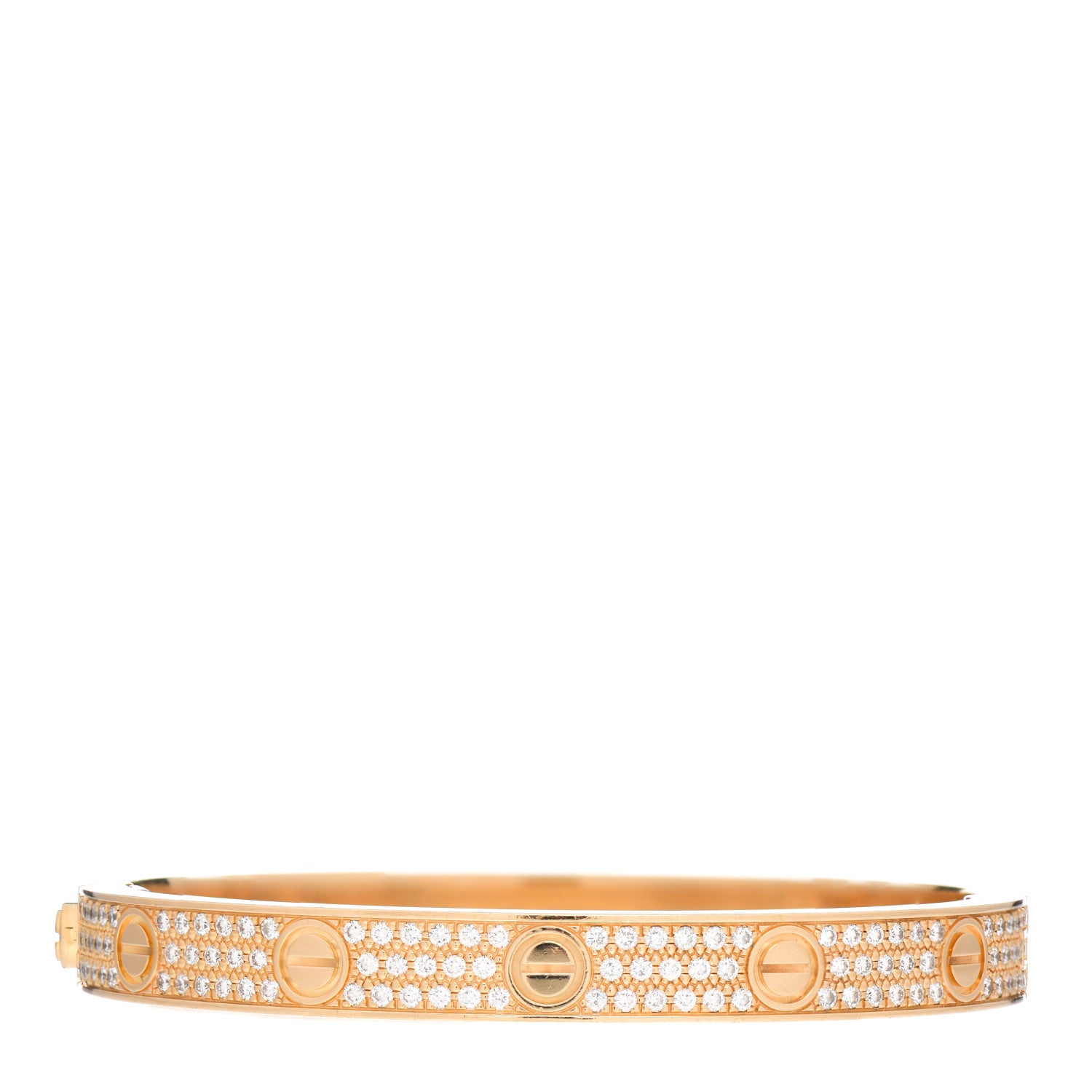 Cartier 18K Yellow Gold Diamond LOVE Paved Bracelet 17 1 of 4