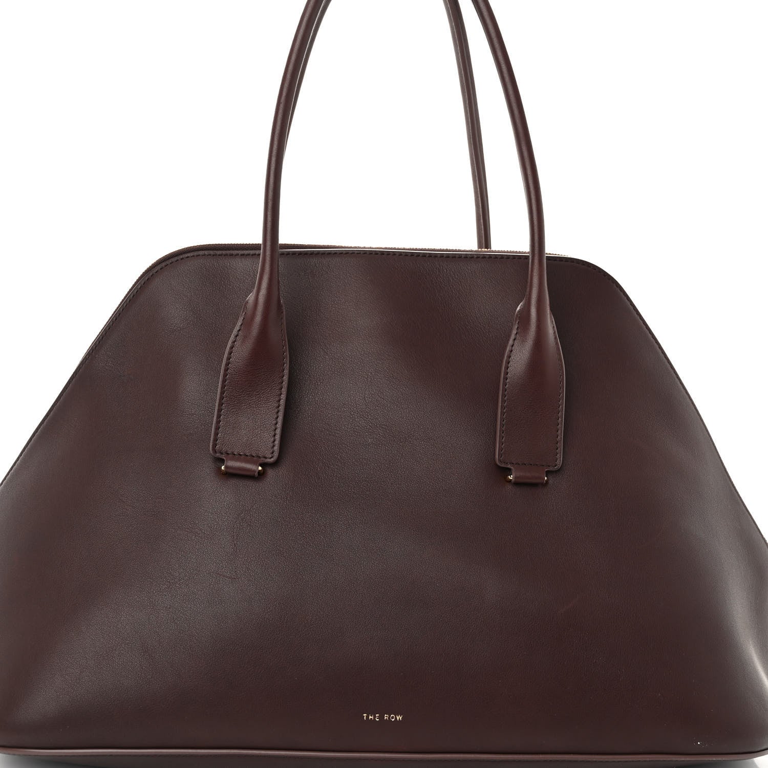 The Row Polished Saddle Calfskin Large Devon Bag Burgundy 7 of 9