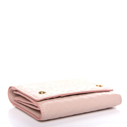 Burberry Calfskin Embossed Monogram Tri-Fold Compact Wallet Pink 4 of 8