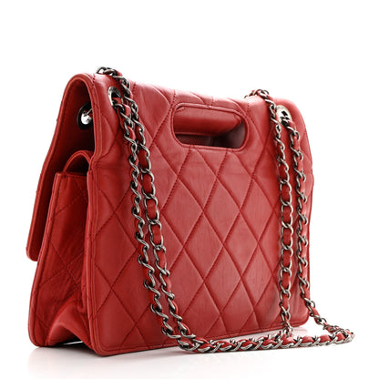 Chanel Washed Lambskin Jumbo Take Away Flap Red 3 of 10