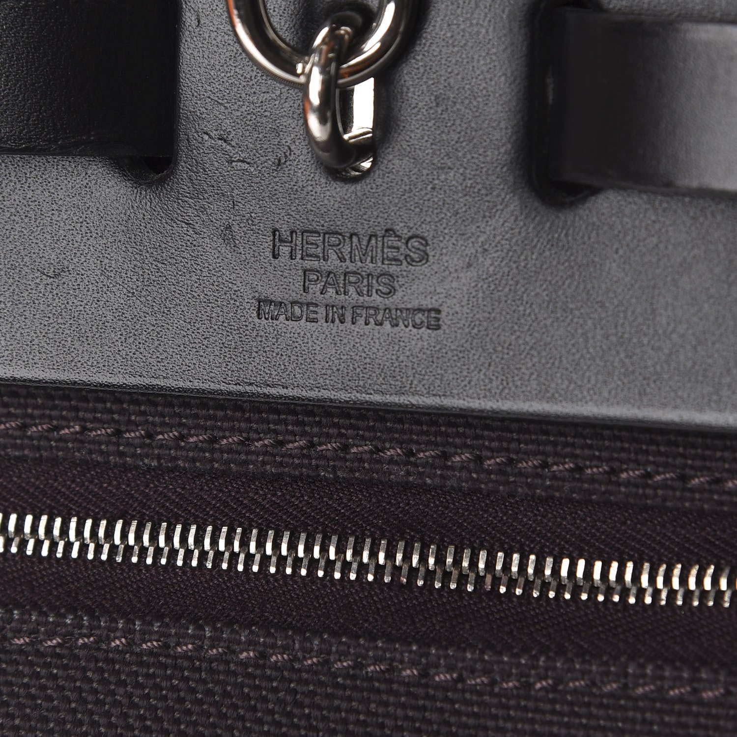 Hermes Military Toile Vache Hunter Herbag Zip PM 31 Prune Black 9 of 13