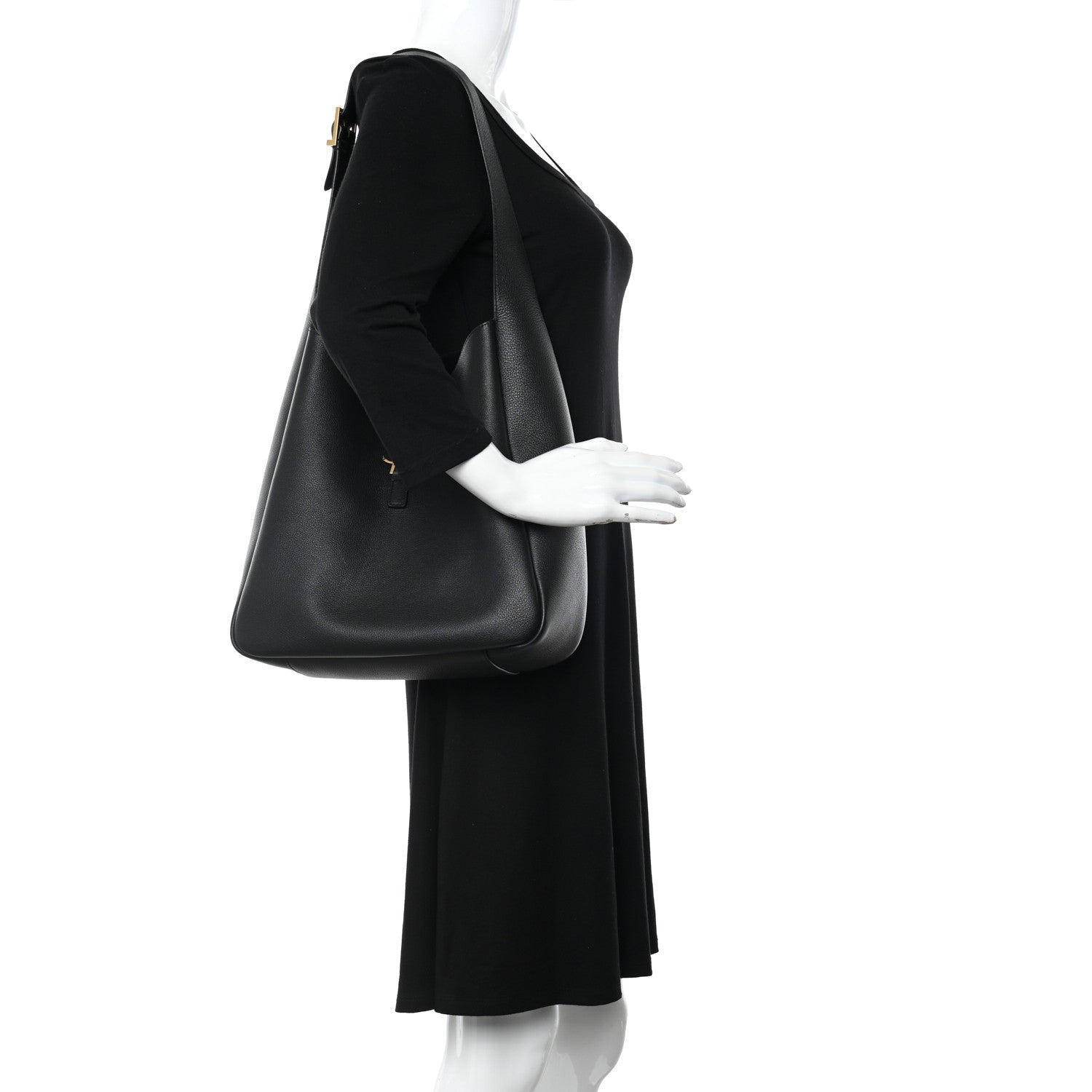 Saint Laurent Smooth Calfskin Large Le 5 A 7 Soft Hobo Black 2 of 12