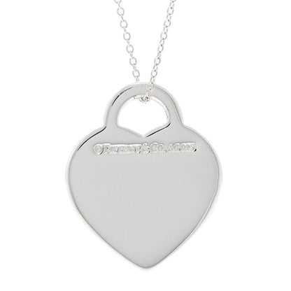 Tiffany Sterling Silver Return To Tiffany Heart Tag Pendant Chain Necklace 4 of 5