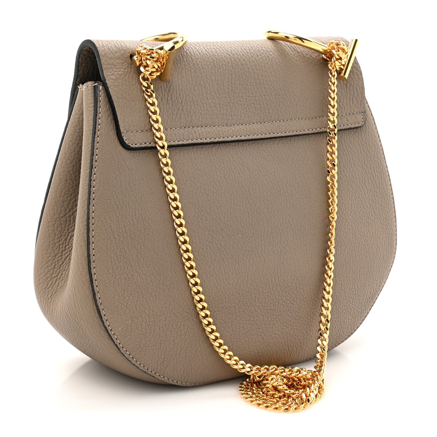 Grained Lambskin Mini Drew Shoulder Bag Motty Grey