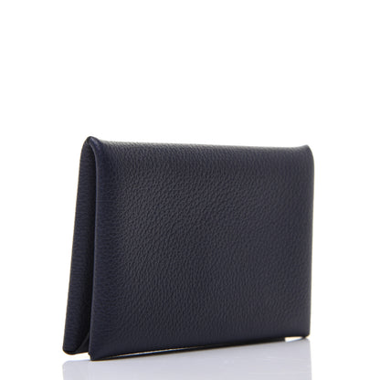 Hermes Evercolor Calvi Card Case Bleu Nuit 3 of 11