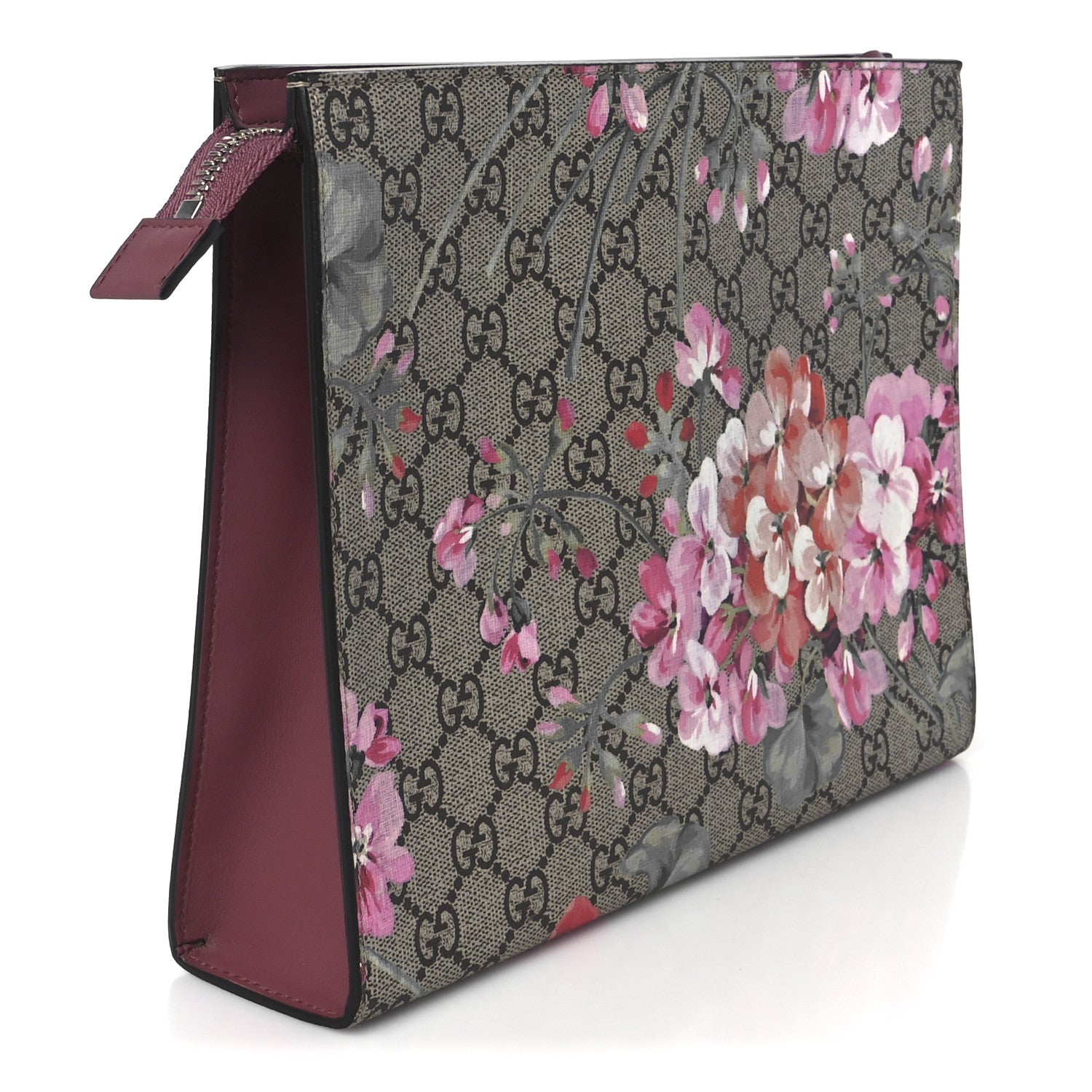 Gucci GG Supreme Monogram Blooms Large Cosmetic Case Beige Multicolor Dry Rose 3 of 10