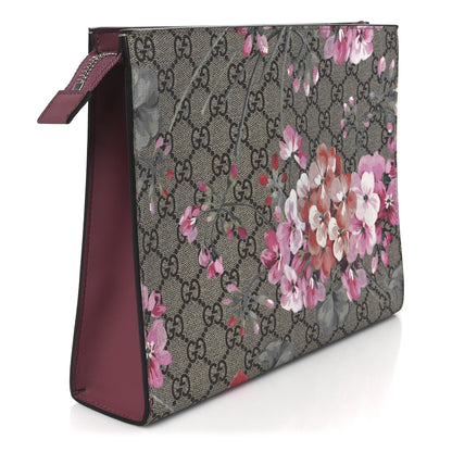Gucci GG Supreme Monogram Blooms Large Cosmetic Case Beige Multicolor Dry Rose 3 of 10