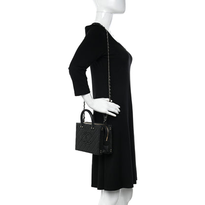 Chanel Calfskin Quilted Studded Square Vanity Case Black 2 of 10