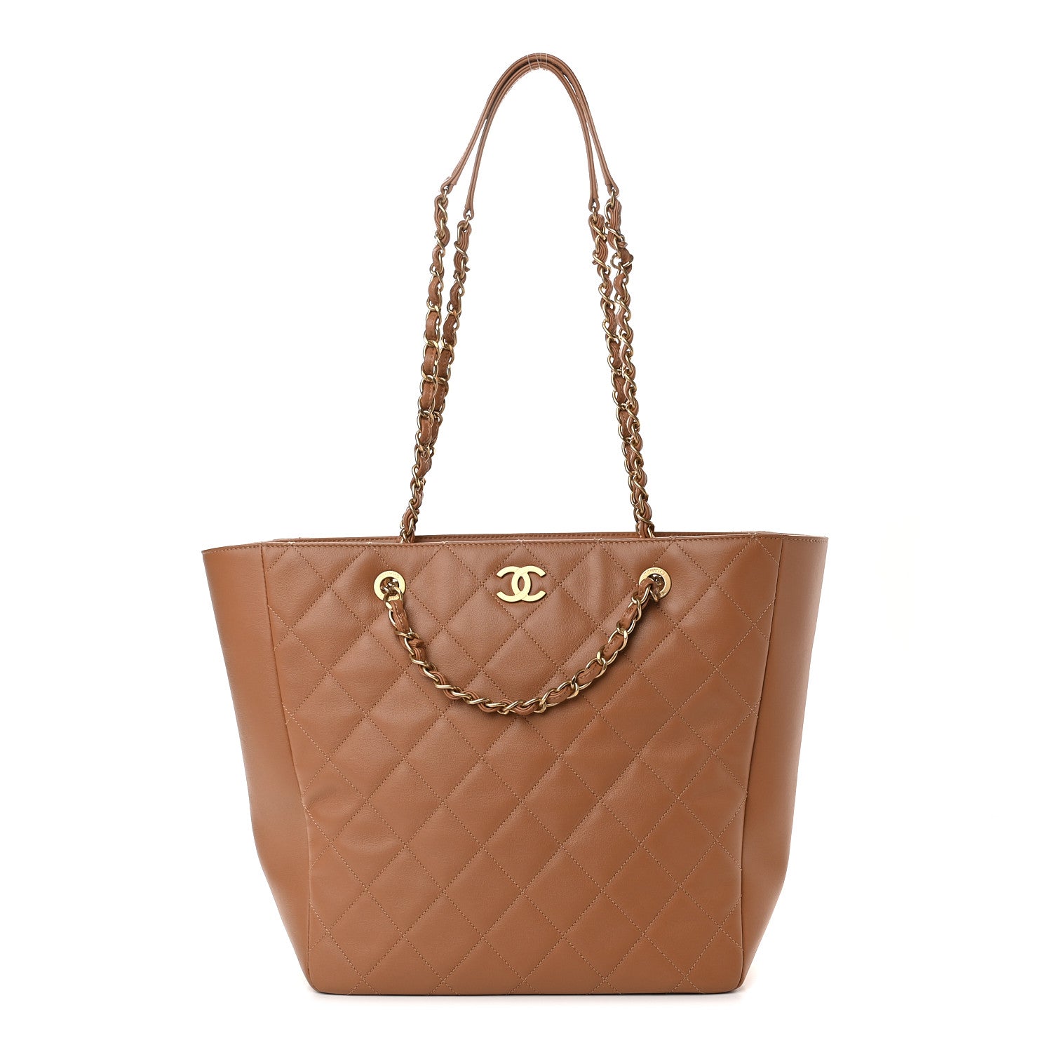 Chanel Calfskin Stitched Large Shopping Bag Brown 1 of 9