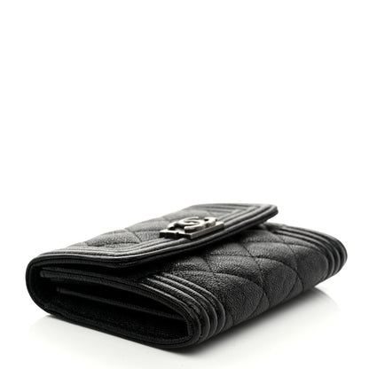 Chanel Caviar Quilted Compact Boy Wallet Black 4 of 8
