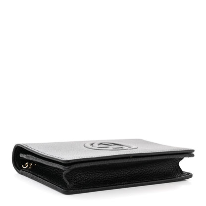 Gucci Pebbled Calfskin Soho Wallet On Chain Black 4 of 9