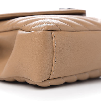 Saint Laurent Sheepskin Matelasse Chevron Monogram Medium College Bag Taupe 7 of 9