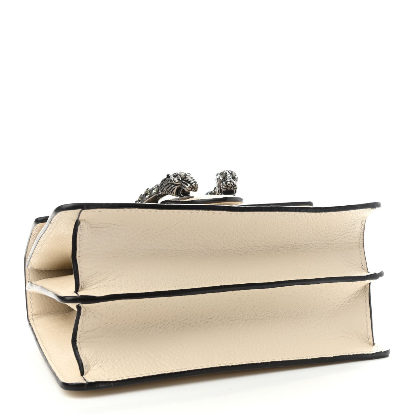 Textured Calfskin Crystal Bamboo Web Mini Dionysus Top Handle Bag Mystic White