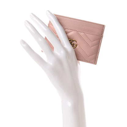 Gucci Calfskin Matelasse GG Marmont Card Holder Perfect Pink 2 of 7