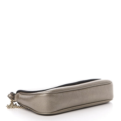 Gucci Metallic Pebbled Calfskin Medium Soho Flap Crossbody Golden Beige 4 of 11