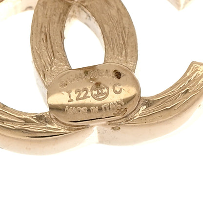 Chanel Metal Crystal CC Chain Cuff Earrings Gold 4 of 5