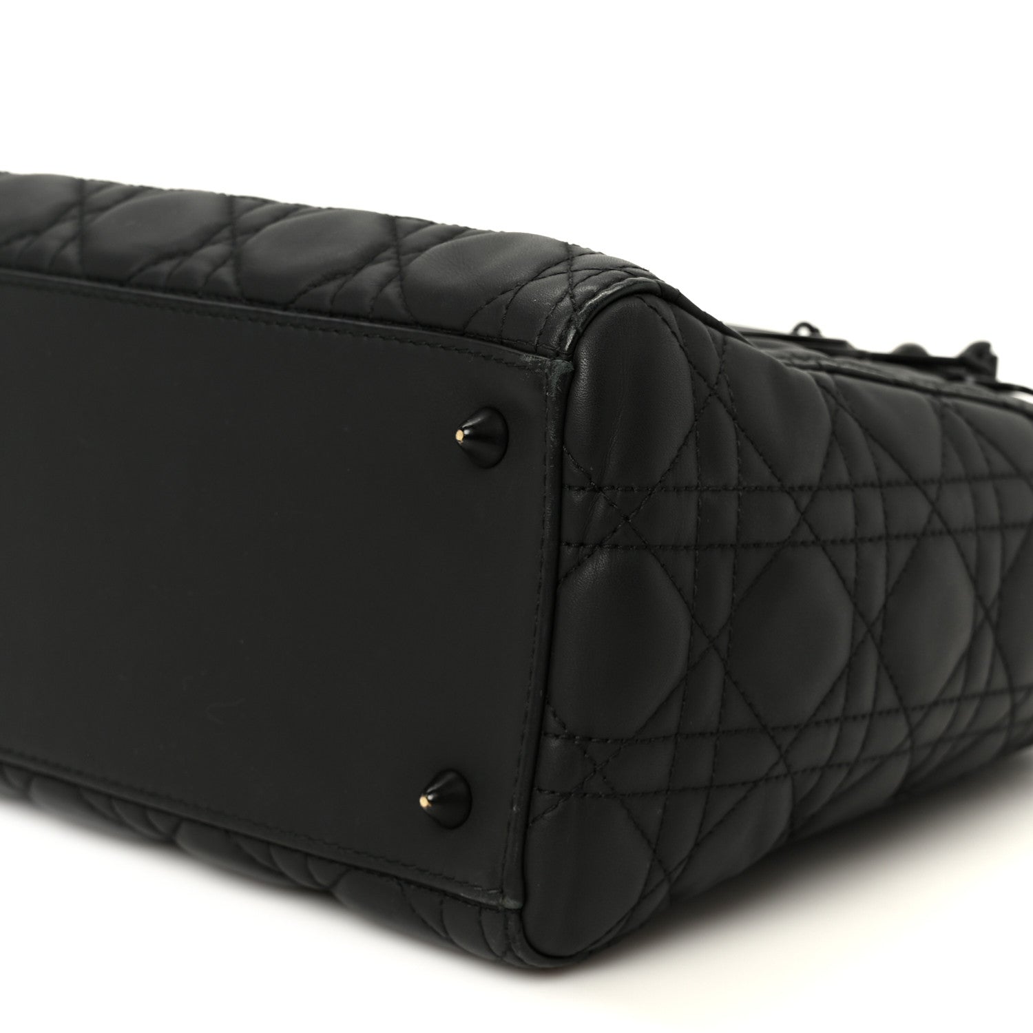 Christian Dior Ultra Matte Calfskin Cannage Medium Lady Dior Black