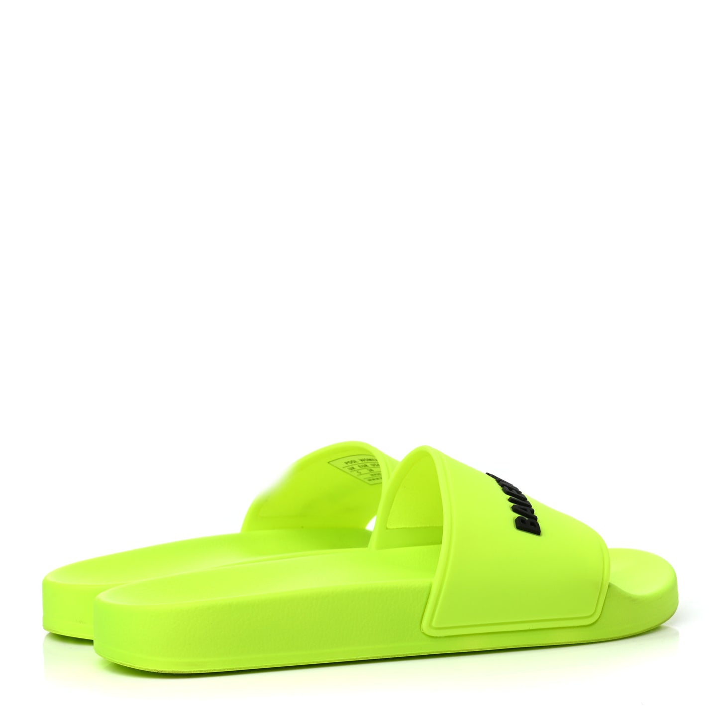 PVC Logo Womens Pool Slide Sandals 38 Jaune Fluo