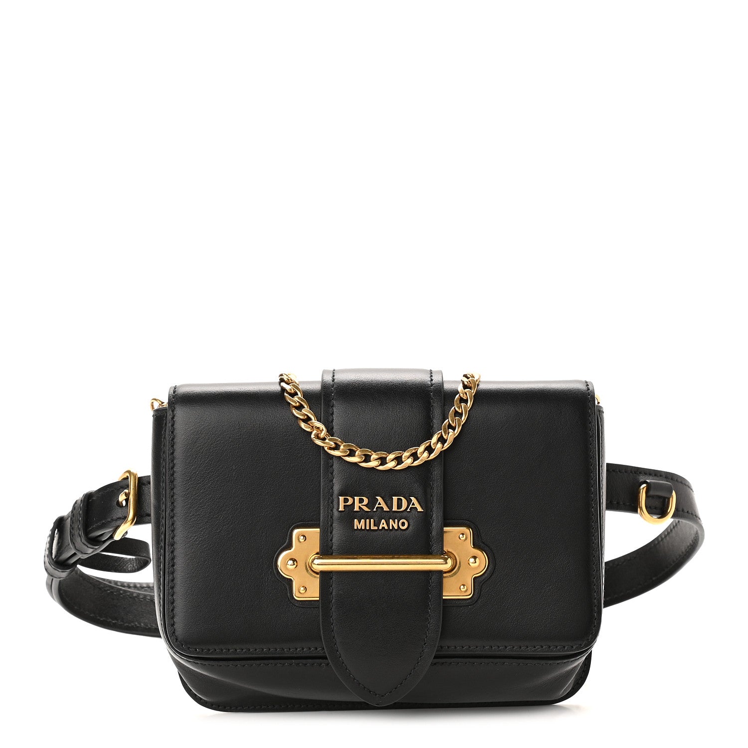 Prada City Calf Cahier Belt Bag Black 1 of 9