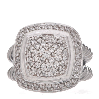 David Yurman Sterling Silver Diamond 11mm Albion Pave Ring 52 6 1 of 8