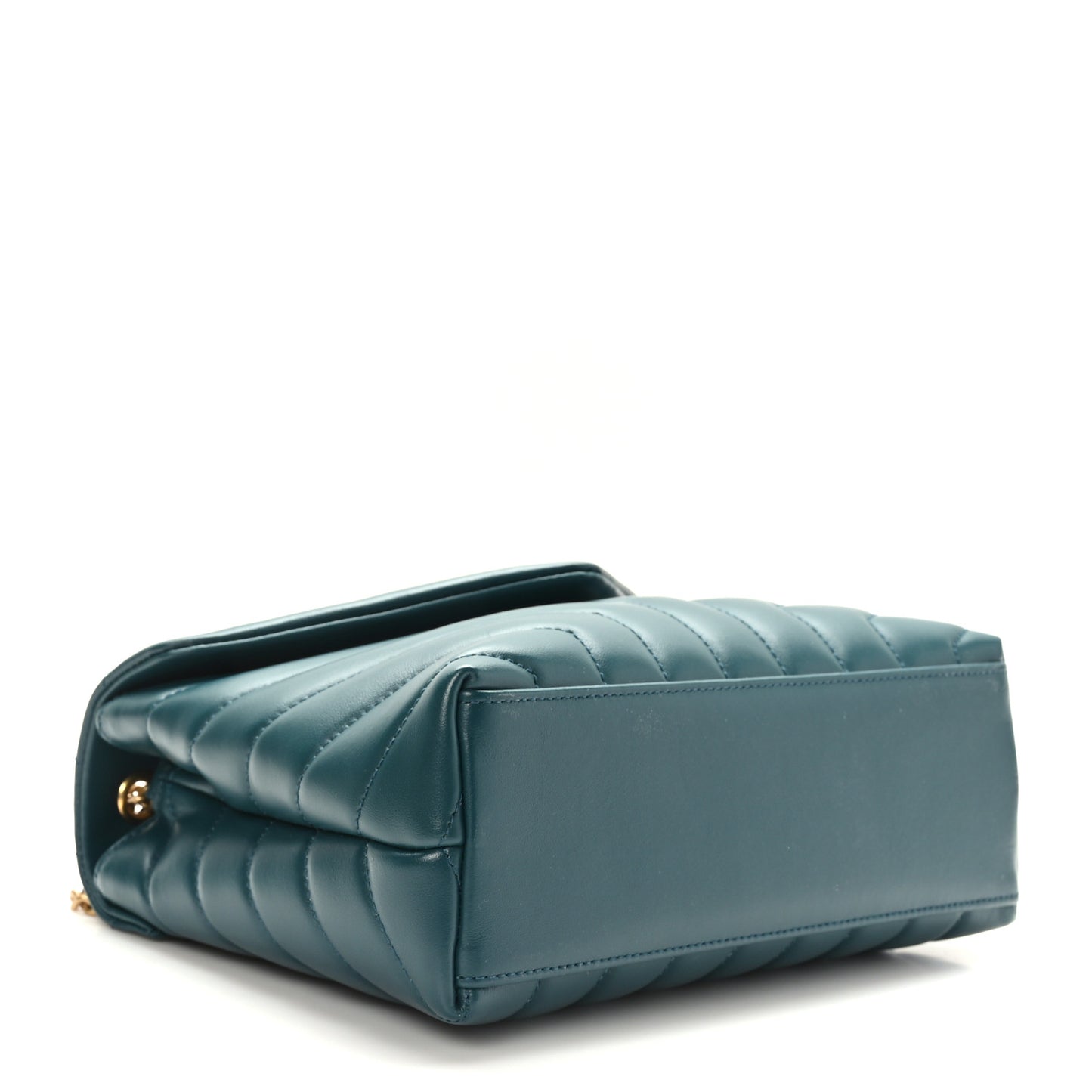 Calfskin Y Quilted Monogram Small Loulou Chain Satchel Sea Turquoise