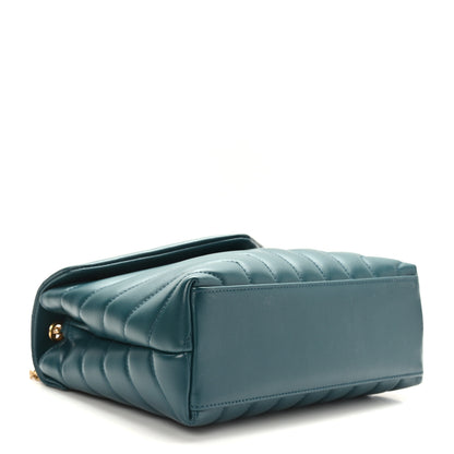 Saint Laurent Calfskin Y Quilted Monogram Small Loulou Chain Satchel Sea Turquoise 4 of 9