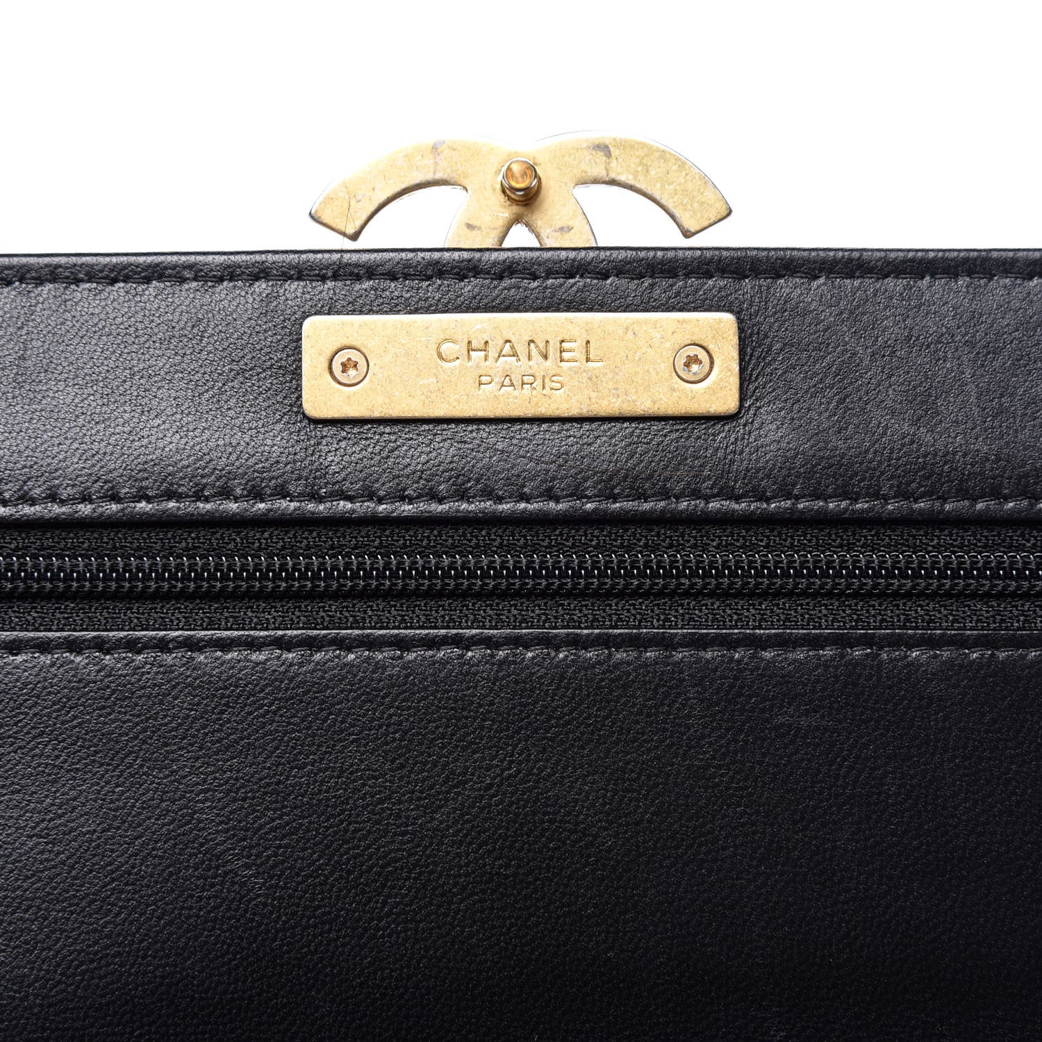 Chanel Lambskin Quilted CC Chic Wallet on Chain WOC Black Gold 7 of 10