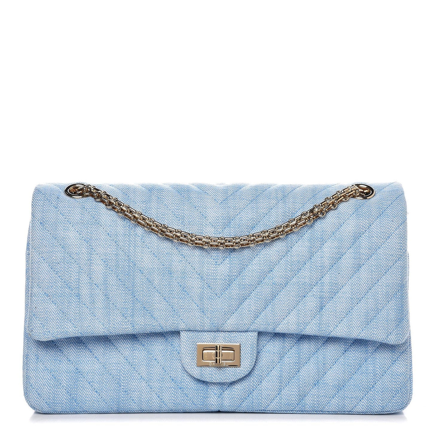 Denim Chevron Quilted 2.55 Reissue 226 Flap Light Blue
