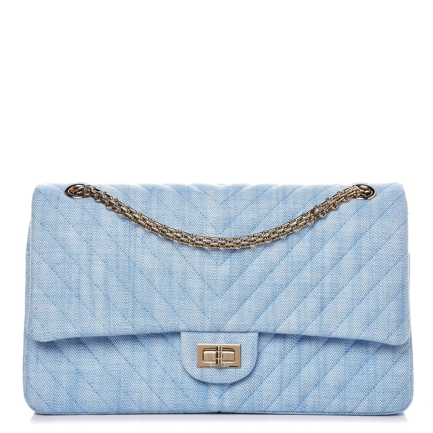 Chanel Denim Chevron Quilted 2.55 Reissue 226 Flap Light Blue 1 of 11