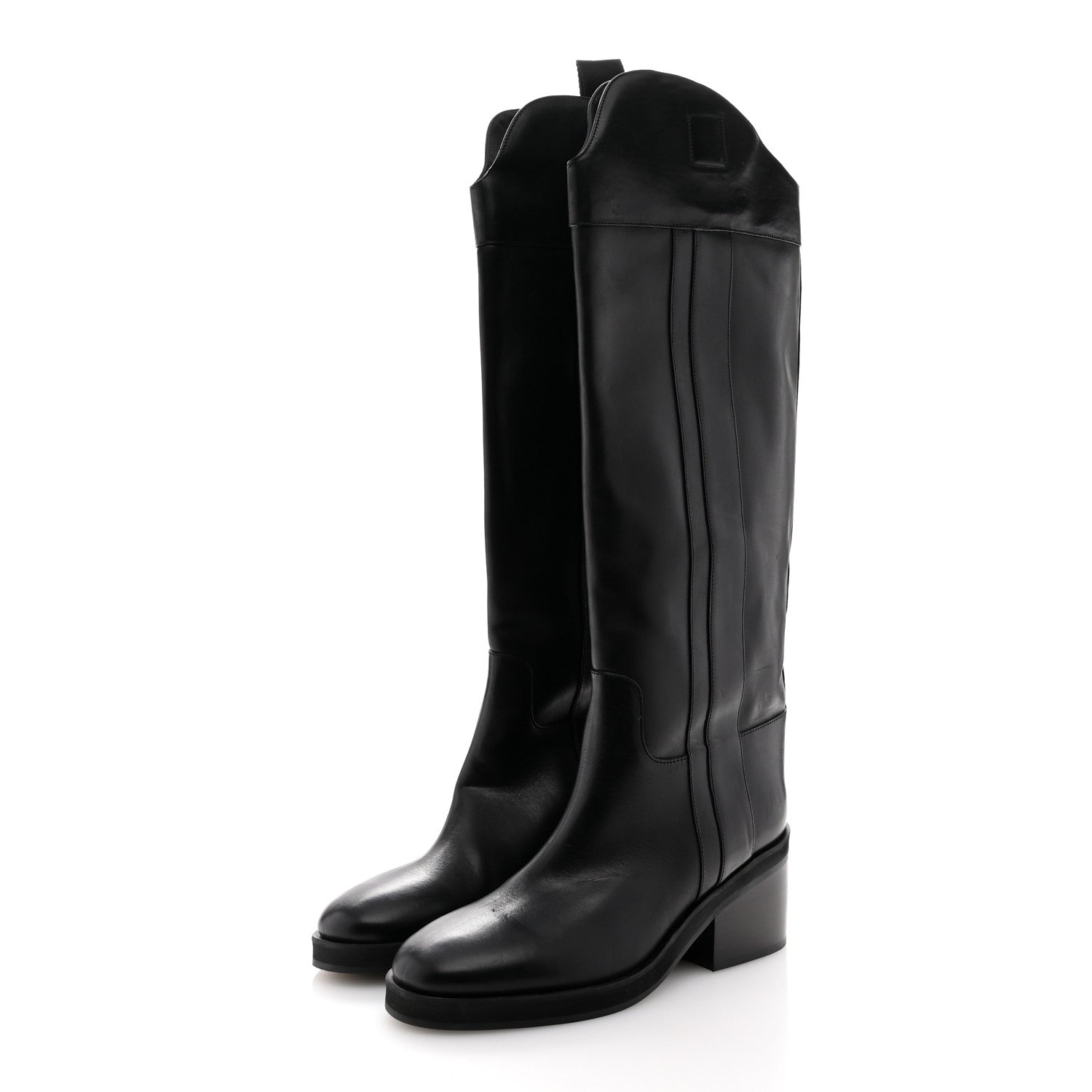 Jimmy Choo Calfskin Tonya 70 Knee High Boots 40.5 Black 4 of 11