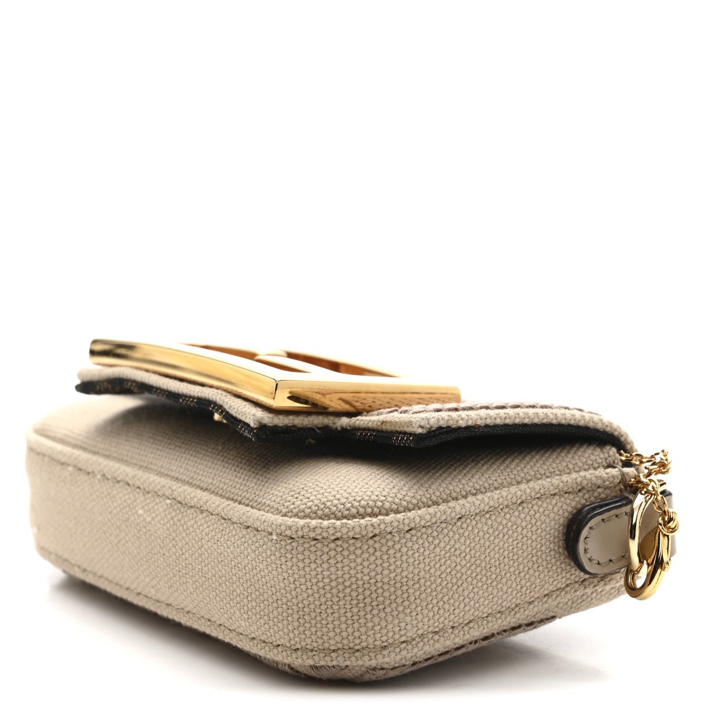 Canvas Vitello King FF Embroidered Nano Maxi Buckle Baguette Charm Nuvola