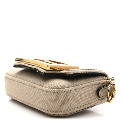Fendi Canvas Vitello King FF Embroidered Nano Maxi Buckle Baguette Charm Nuvola 10 of 10