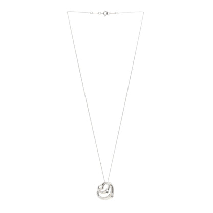 Tiffany Sterling Silver Elsa Peretti Double Open Heart Pendant Necklace 3 of 4