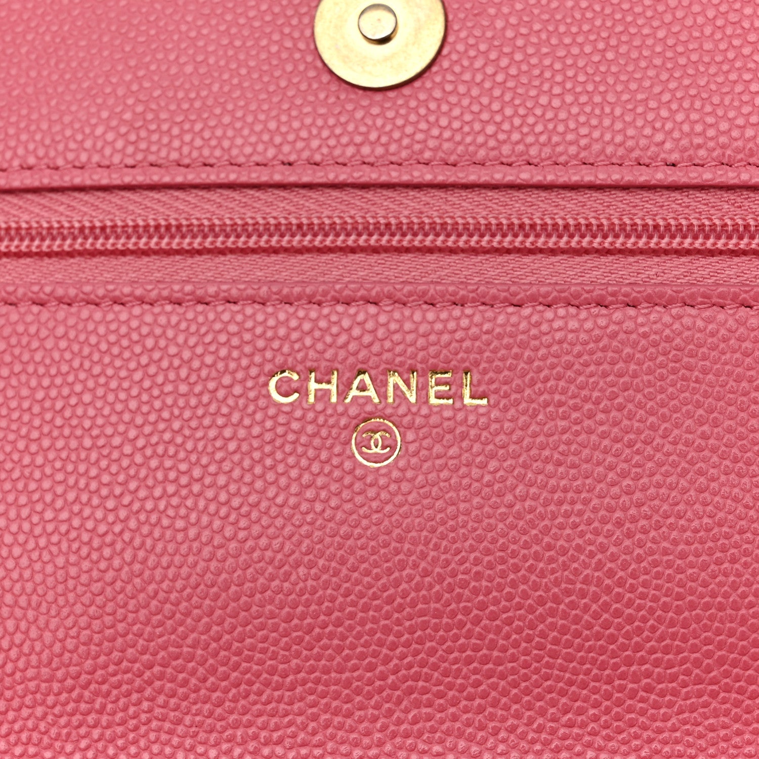 Chanel Caviar Quilted Textured CC Wallet On Chain WOC Pink 6 of 11